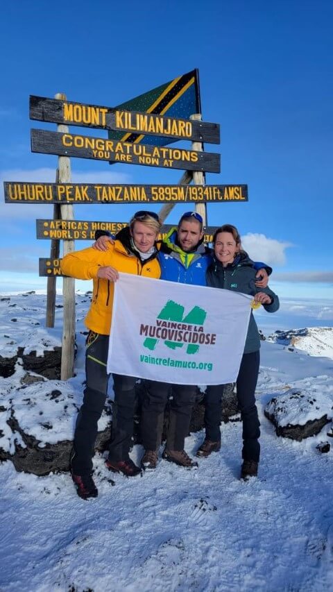 Paul Fontaine Maxime Sorel Manon Hostens Sommet du Kilimanjaro Mucoviscidose